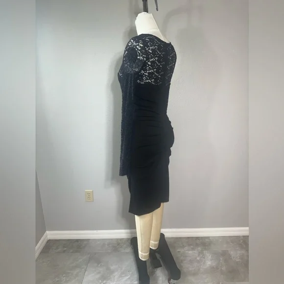 Nicole Miller Dress Size L Women's Black Casual Lace Stretch Party Weddi…